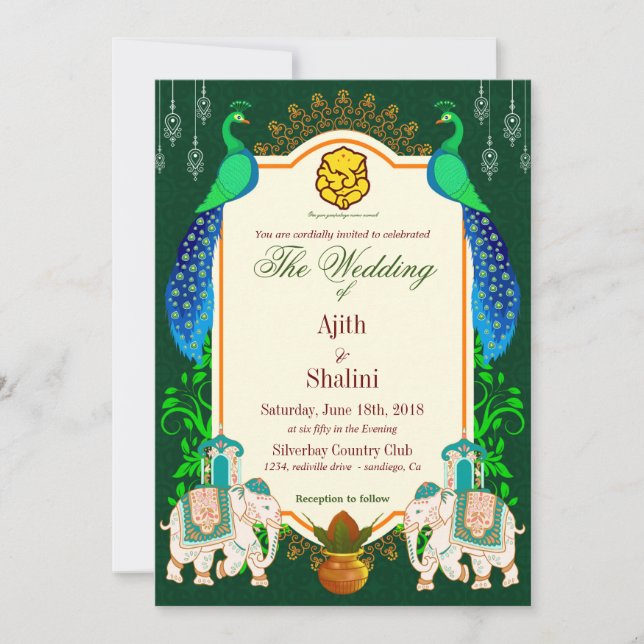 ROYAL HINDU WEDDING INVITATION (Anverso)