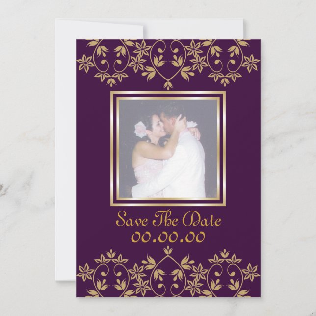 Royal Luxurious Save The Date Photo Invitaciones (Anverso)
