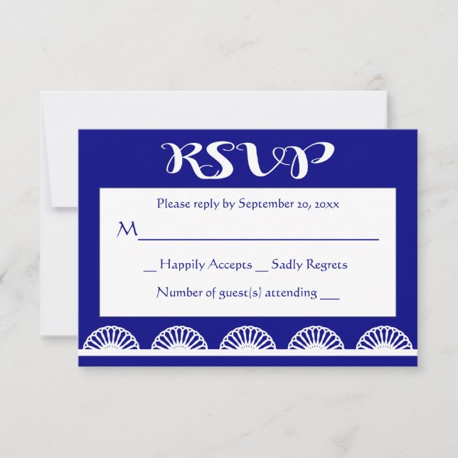Royal Navy Blue RSVP Vintage Lace - Boda (Anverso)