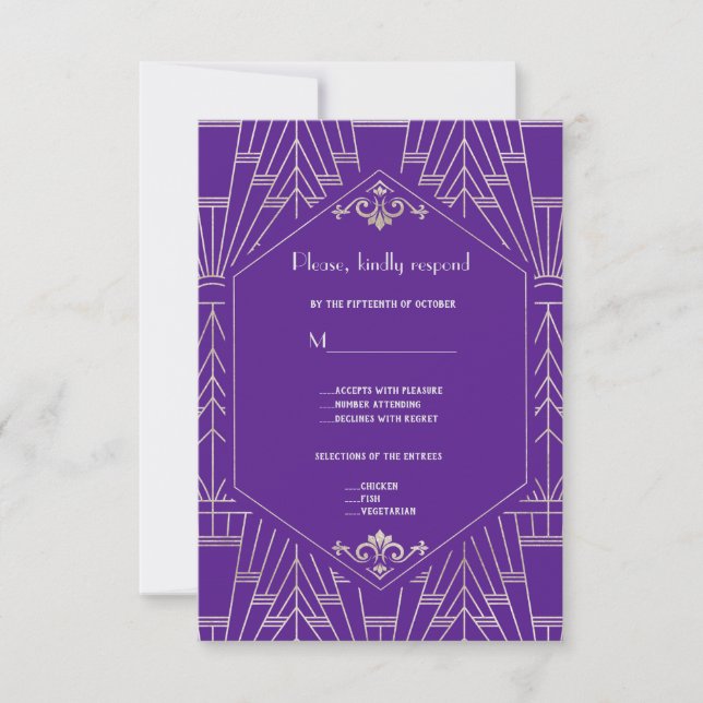 Royal Purple Silver Gran Boda de 20 años RSVP (Anverso)