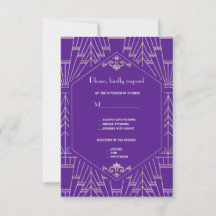 Royal Purple Silver Gran Boda de 20 años RSVP