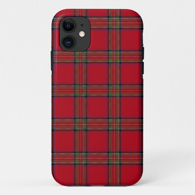 Royal Stewart Tartan Plaid iPhone, Plus, Pro Funda (Reverso)