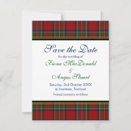 Royal Stuart Tartan Wedding Guardar la tarjeta de