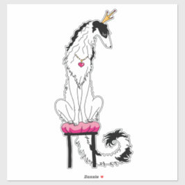 Royal Tri Borzoi Fale Cut Vinyl Pegatina