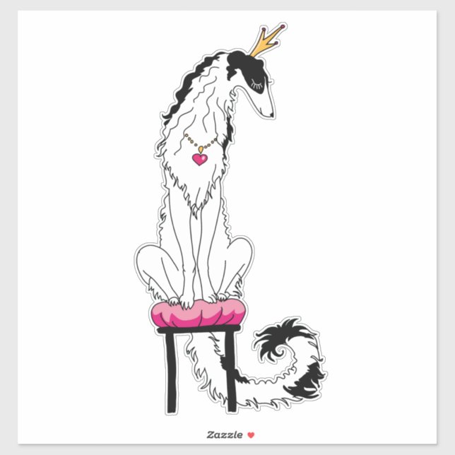 Royal Tri Borzoi Fale Cut Vinyl Pegatina (Hoja)