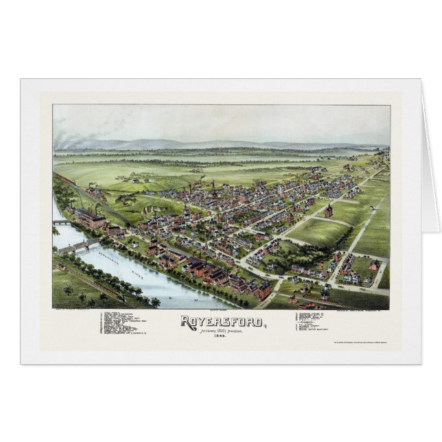 Royersford, mapa panorámico del PA - 1893 (Anverso (Horizontal))