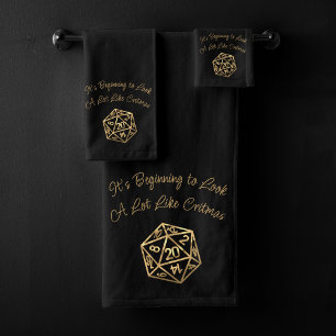 RPG Critmas Gold Retro Tabletop Roleplayer Dice