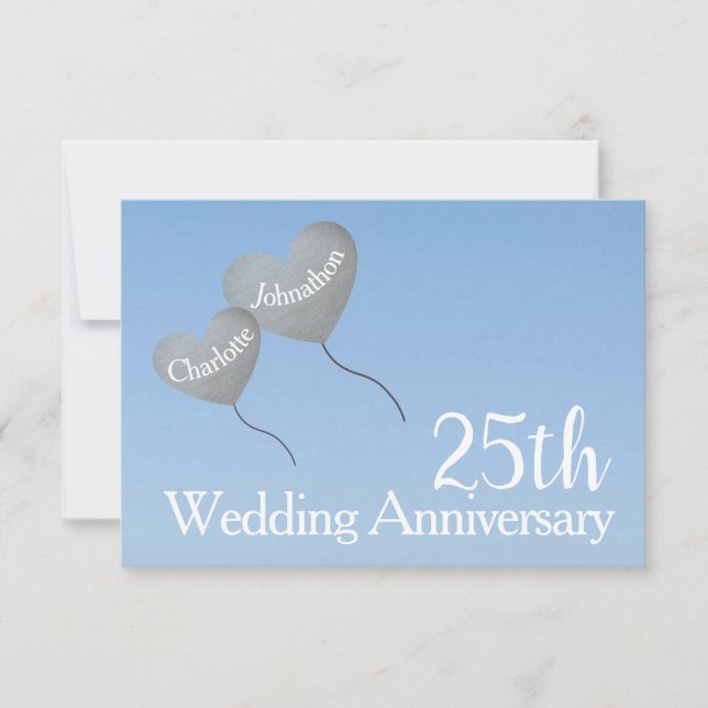 RSVP 25ª tarjeta de aniversario de boda de plata (Anverso)