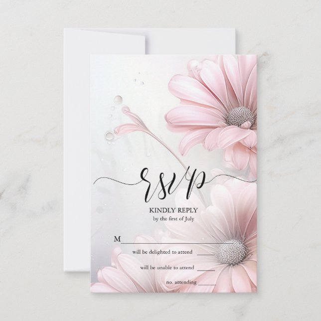 RSVP 2 Elegantes Daisies Rosa (Anverso)