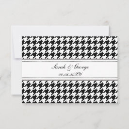 rsvp 3.5 x 5 de casamiento blanco y negro