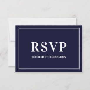 RSVP a la fiesta de jubilación elegante azul marin