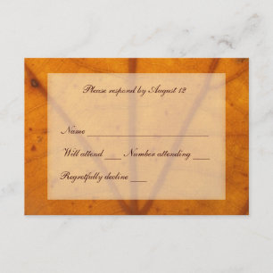 Rsvp anaranjado de la hoja de la caída con el