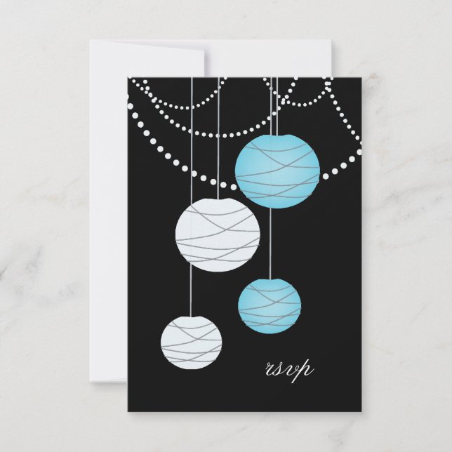 RSVP Aqua Blue Paper Lanterns Bodas (Anverso)