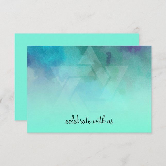 RSVP Aqua y Estrella Azul de David (Anverso / Reverso)