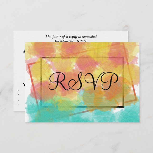 RSVP Artsy Gouache Agua Geométrica (Anverso / Reverso)