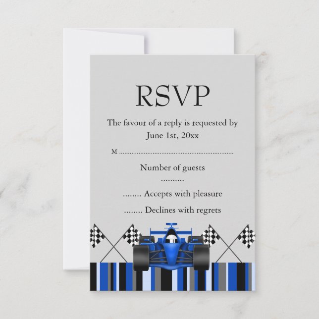 RSVP Auto de Carreras Azul (Anverso)