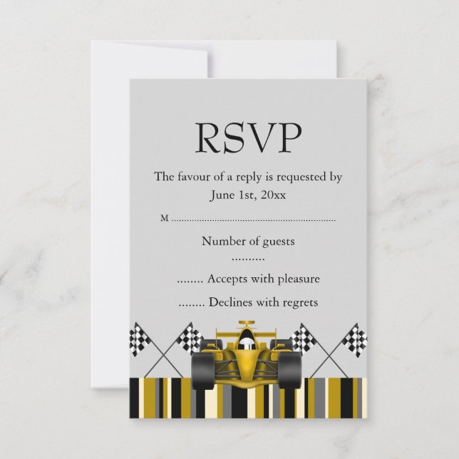 RSVP Auto de Carreras Dorado (Anverso)