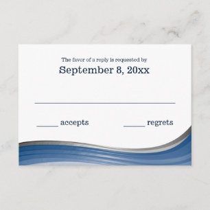 RSVP azul de ola de acero