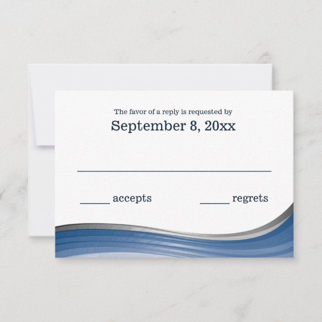 RSVP azul de ola de acero (Anverso)