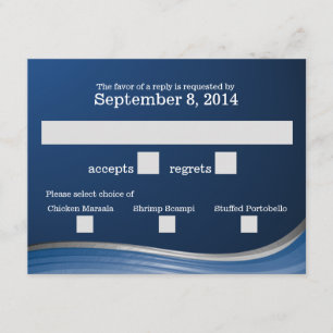 RSVP azul de ola de acero