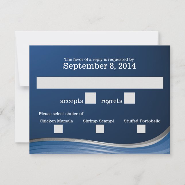 RSVP azul de ola de acero (Anverso)