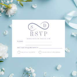 RSVP azul en polvo Minimalista infinito