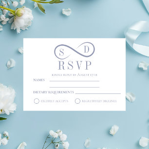 RSVP azul en polvo Minimalista infinito