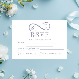 RSVP azul en polvo Minimalista infinito