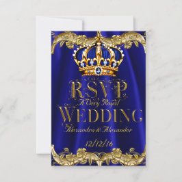 RSVP Azul Real Bodas Marina Corona Dorada