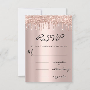 RSVP Azul Rosa Marina Gota Simplemente Boda
