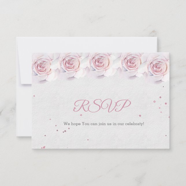 RSVP Baby Shower Cards Rubor Pink (Anverso)