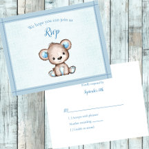 RSVP Baby Shower Cute Brown Bear