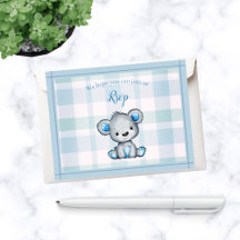 RSVP Baby Shower Cute Gray Bear