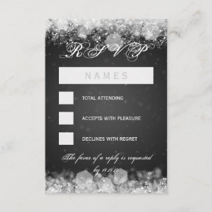 RSVP Baby Shower Night Sparkle Black