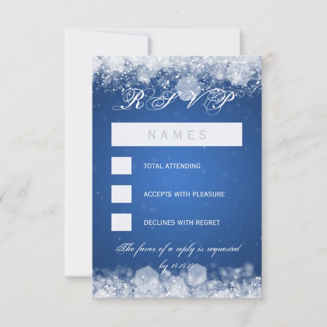 RSVP Baby Shower Night Sparkle Blue (Anverso)