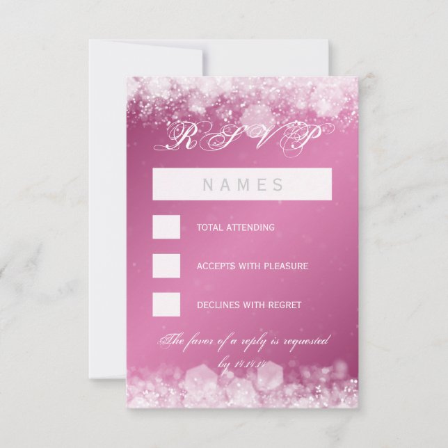 RSVP Baby Shower Night Sparkle Pink (Anverso)