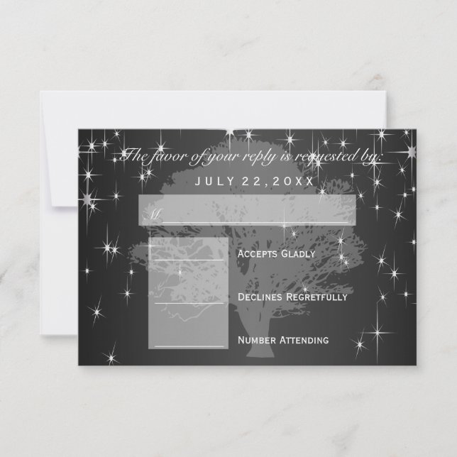 RSVP bajo las estrellas en negro medio de la noche (Anverso)