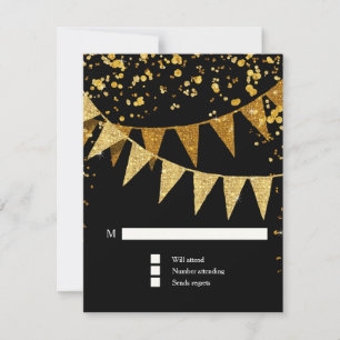 RSVP Banner moderno pennant w Purpurina Confetti