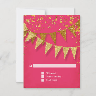 RSVP Banner moderno pennant w Purpurina Confetti