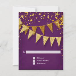 RSVP Banner moderno pennant w Purpurina Confetti
