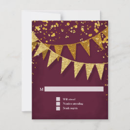RSVP Banner moderno pennant w Purpurina Confetti