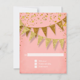 RSVP Banner moderno pennant w Purpurina Confetti