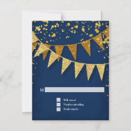 RSVP Banner moderno pennant w Purpurina Confetti