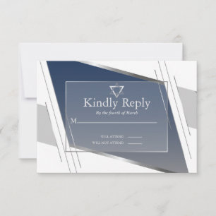 RSVP Bar Mitzvah Plata moderna Azul pizarra