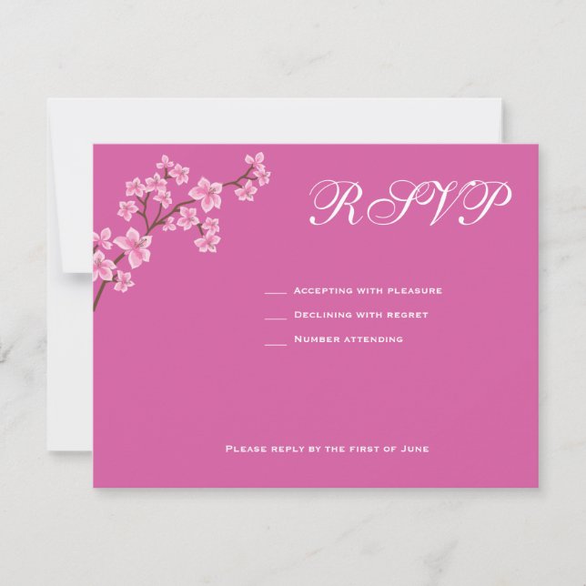 RSVP Bat Mitzvah Flores Rosadas de Annabelle (Anverso)