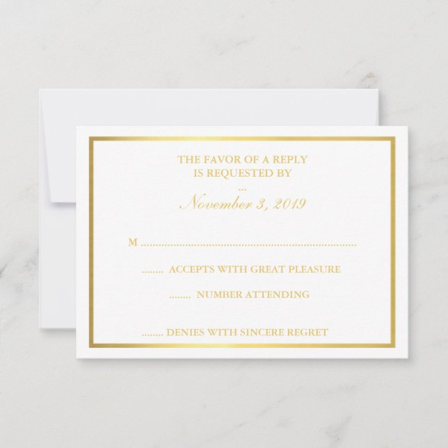 RSVP blanca de oro de clase (Anverso)