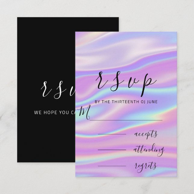 RSVP Blanco Negro Holográfico Polvo Pastel (Anverso / Reverso)