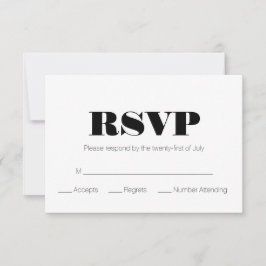 RSVP blanco negro moderno