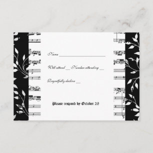 Rsvp blanco y negro de la música de Mozart con el