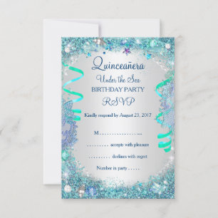 RSVP Blue Under The Sea Quinceanera 15 años